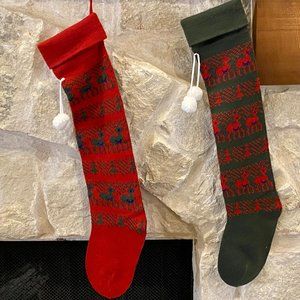 Pair of Knit Christmas Stockings